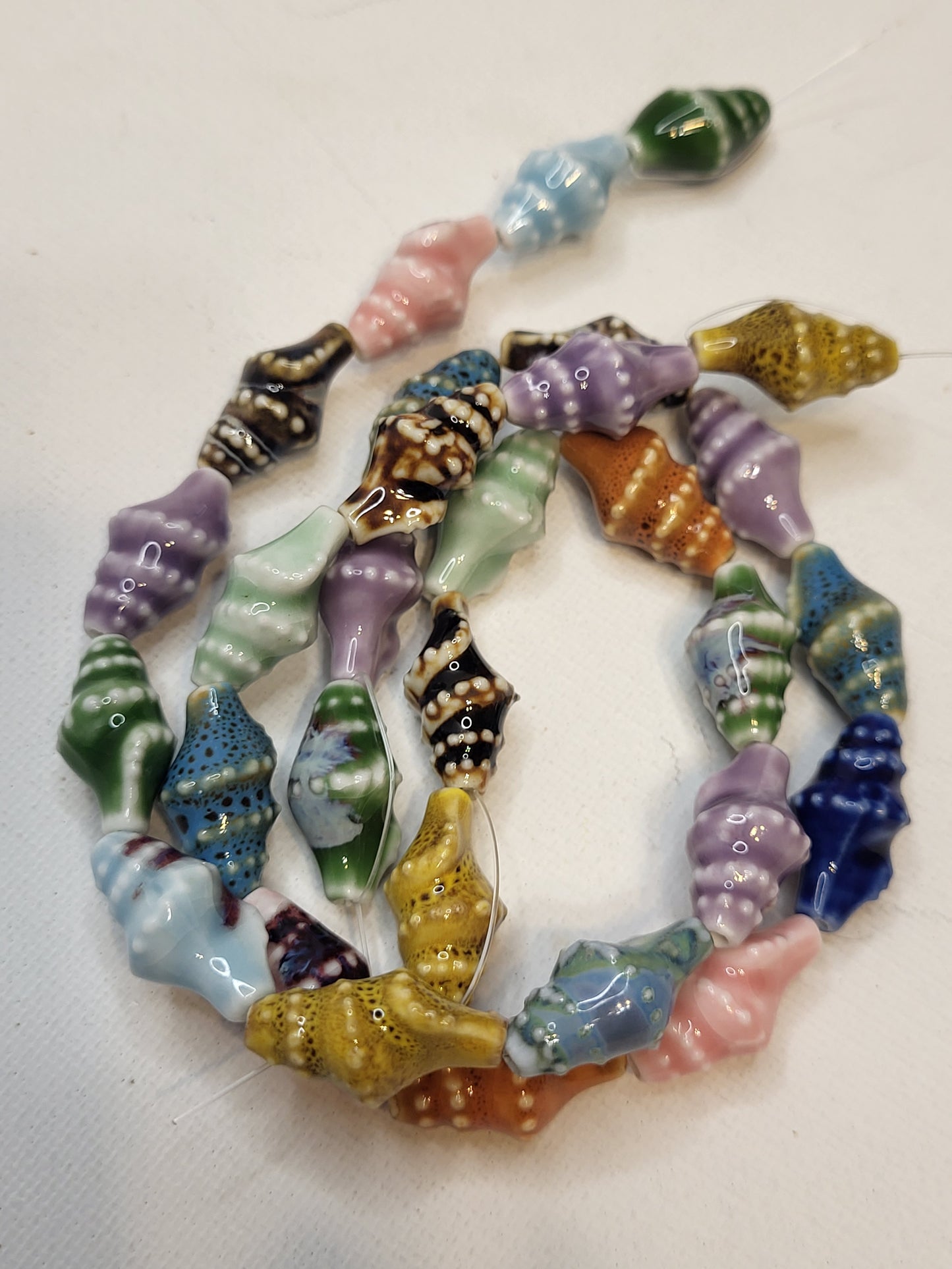 Small Porcelain Shell Bead Strand