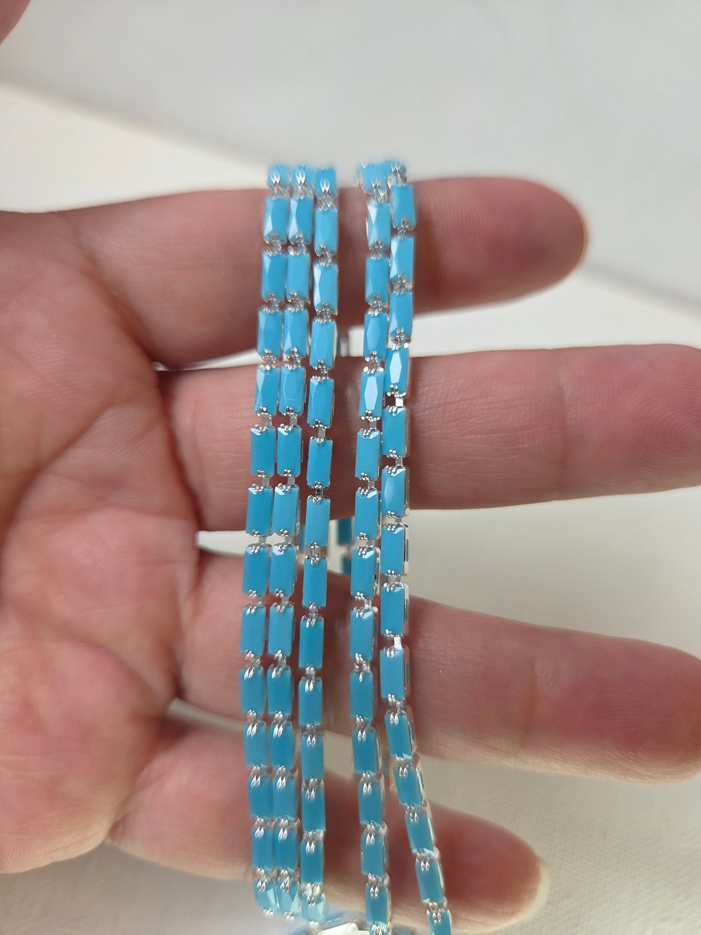Turquoise rectangular Cup Chain