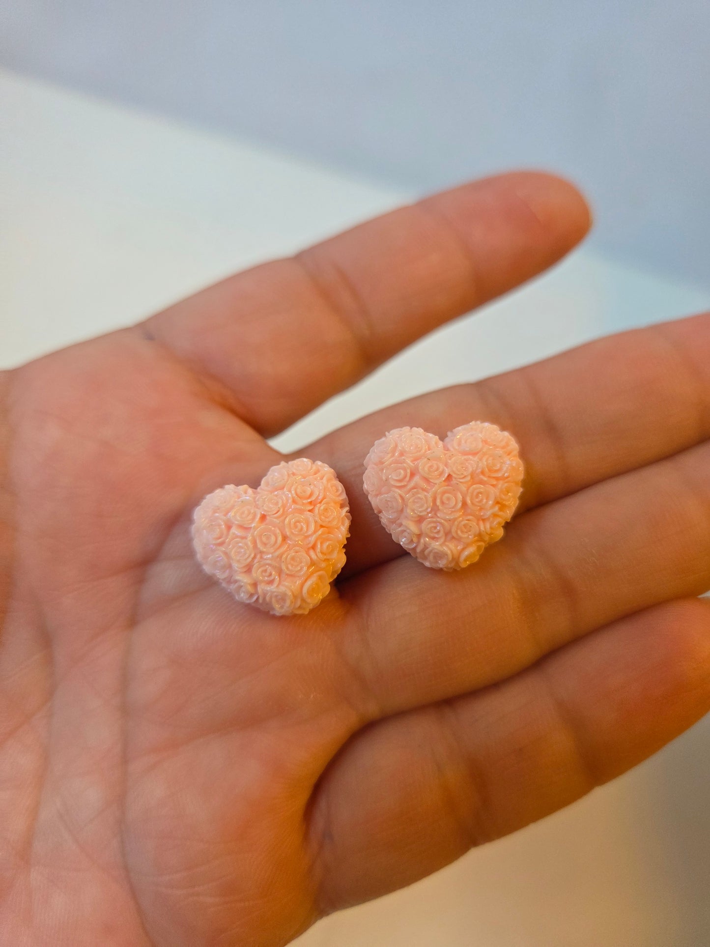 Small rose heart Cabochons