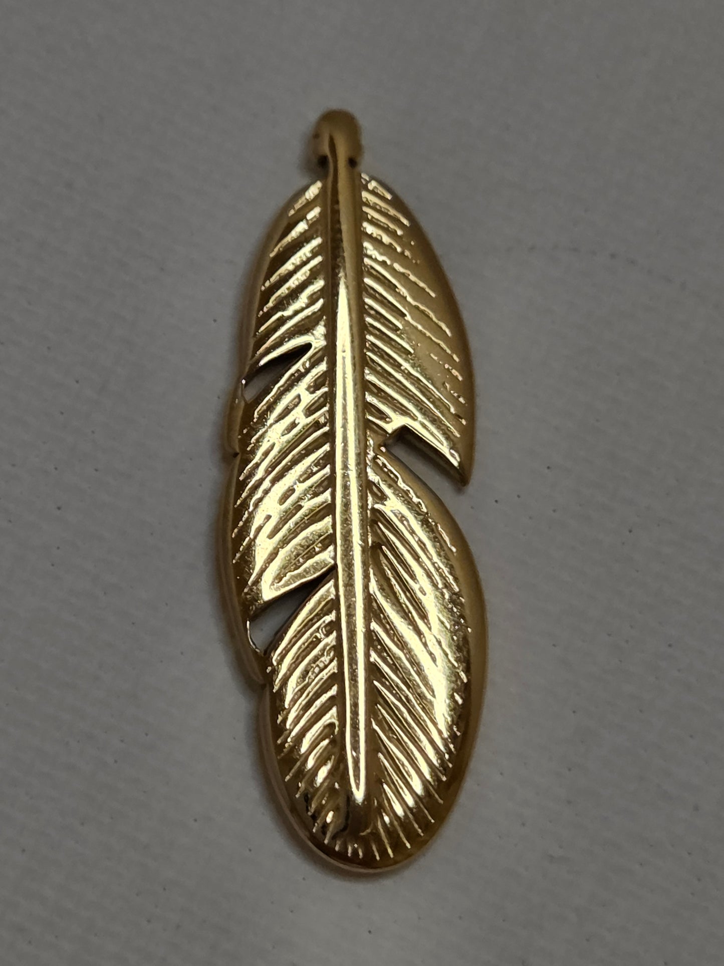 Stainless steel Gold Coated feather (No Hole)