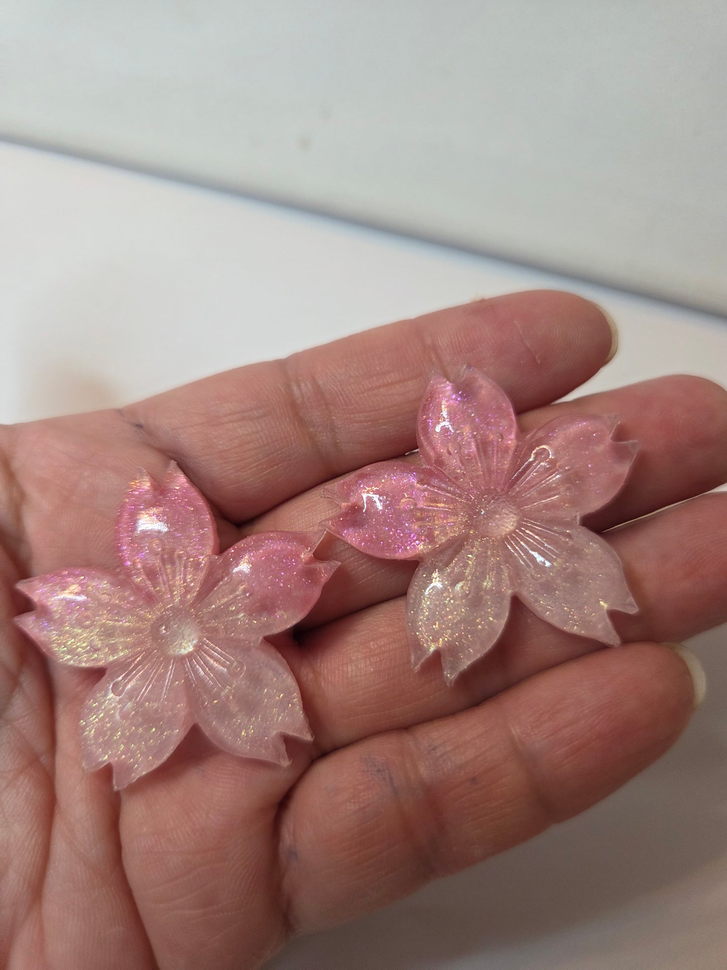Pink Sakura flower Cabochons