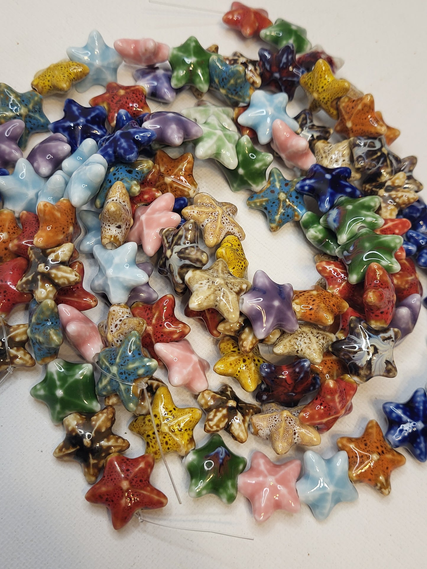 Mixed Colors Porcelain Starfish Strand