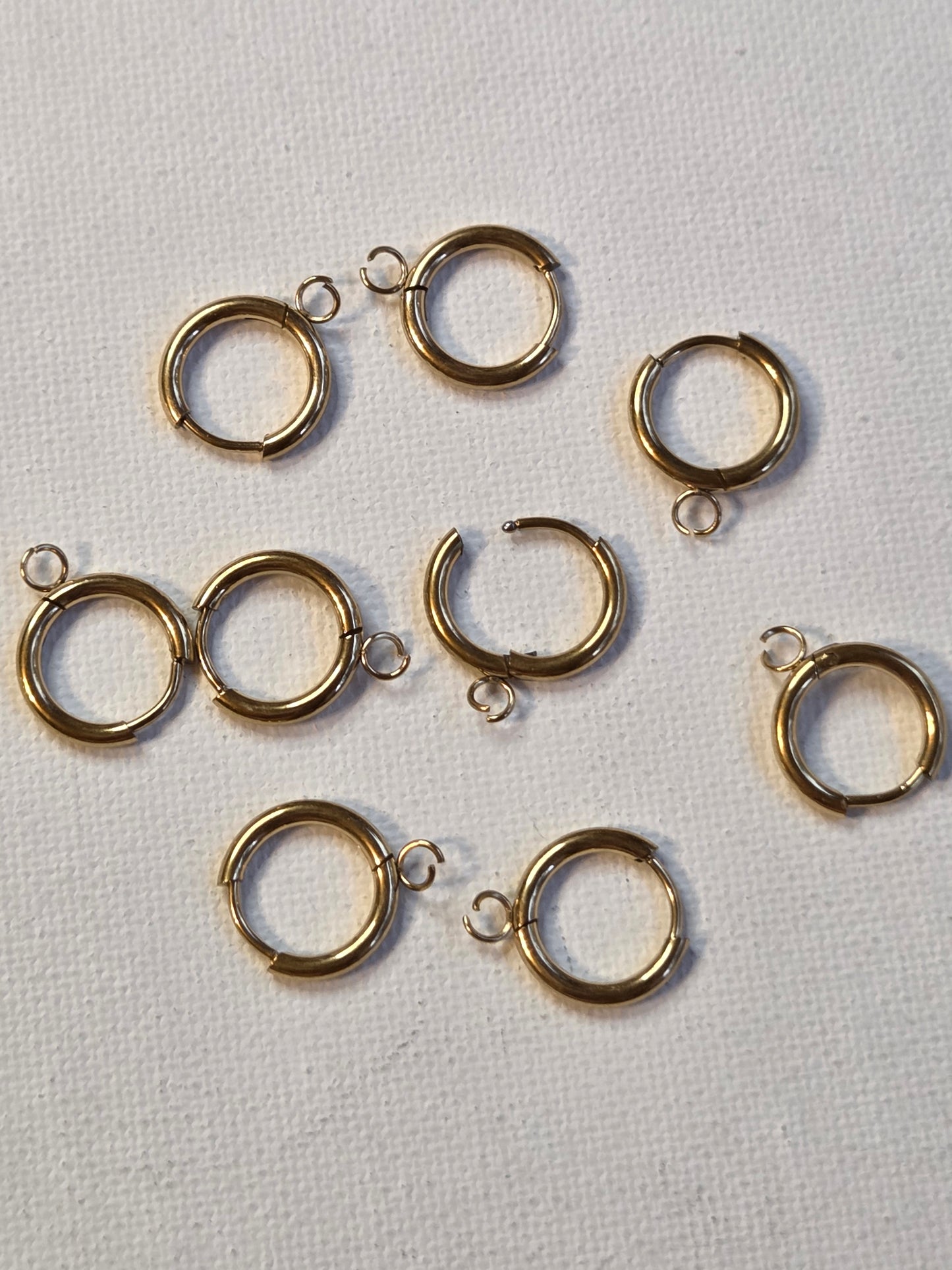 Gold Huggie Hoops with hoop