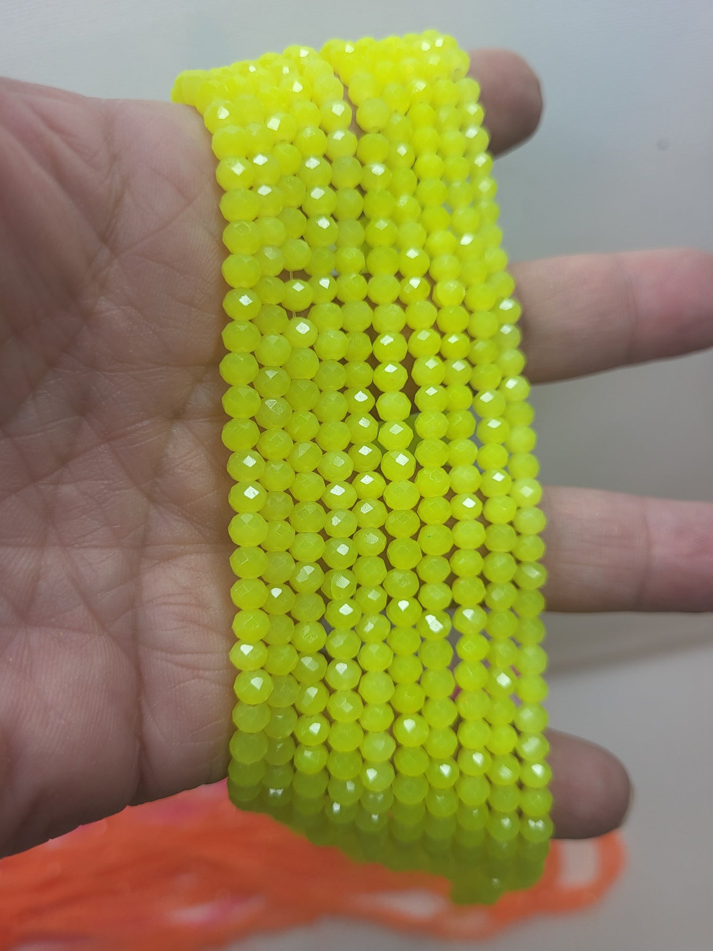 Rondelle faceted 4mm Candy Jade glass beads