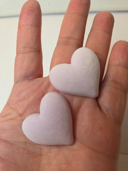 Velvet Lavender Heart Cabochons