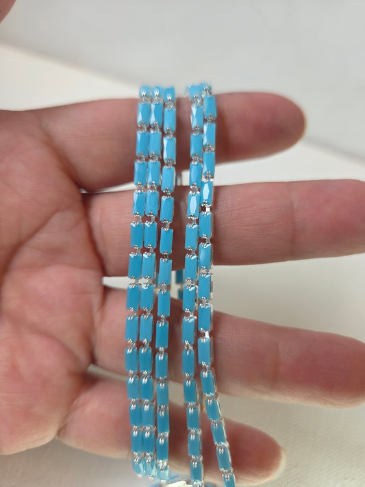 Turquoise rectangular Cup Chain