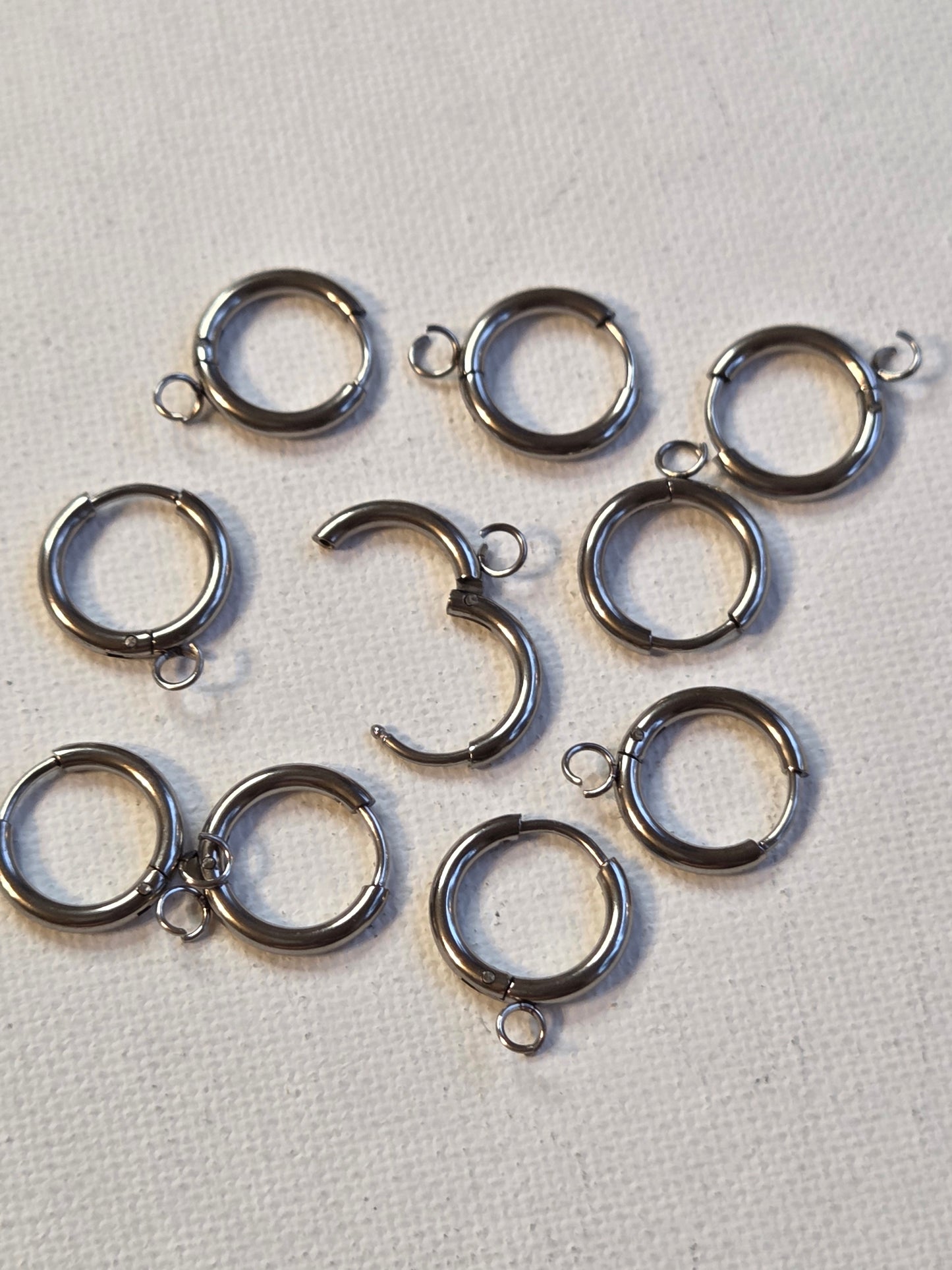 Stainless steel Huggie Hoops with hoop
