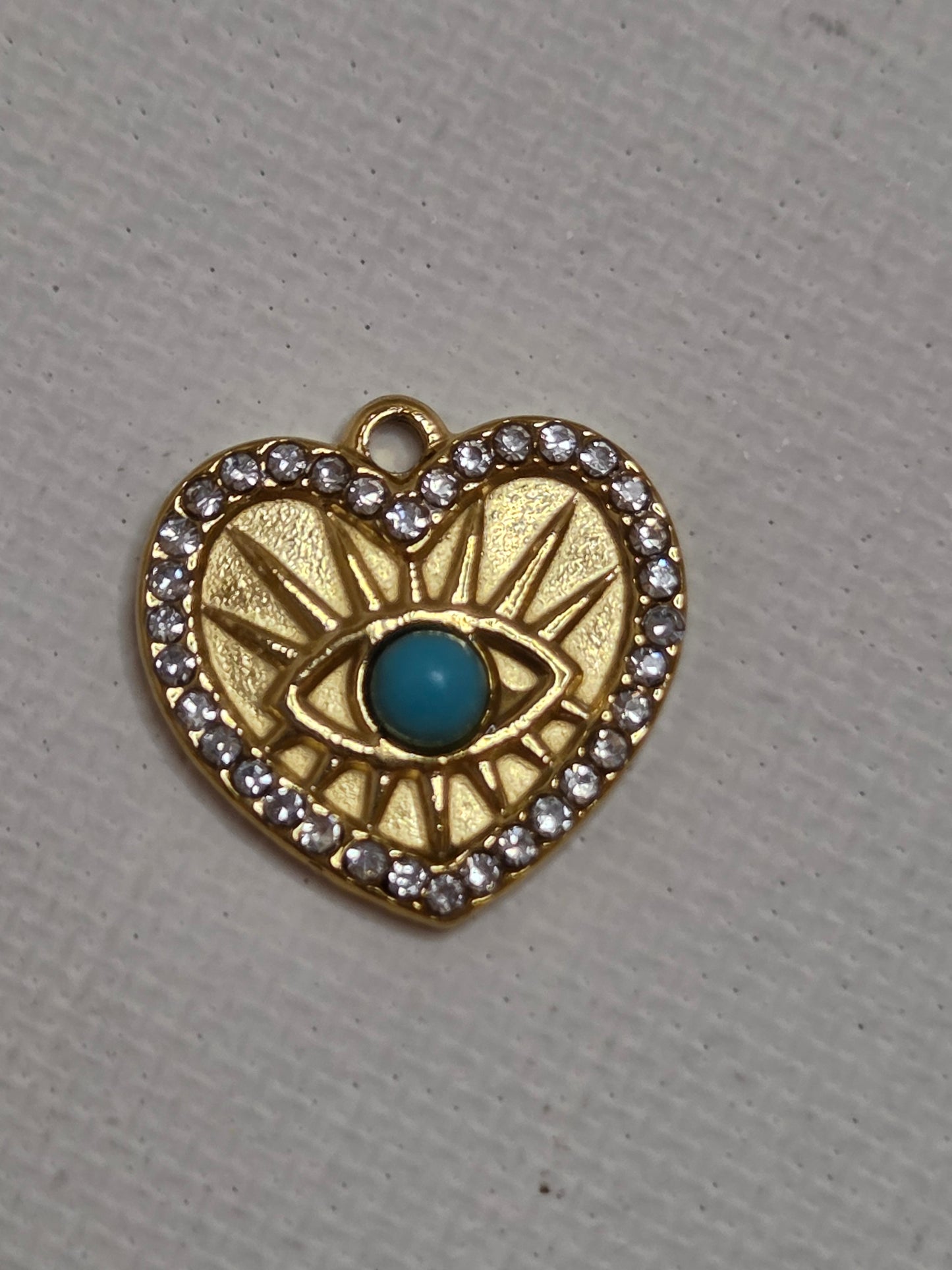 Stainless Steel heart Shaped Eye Charm