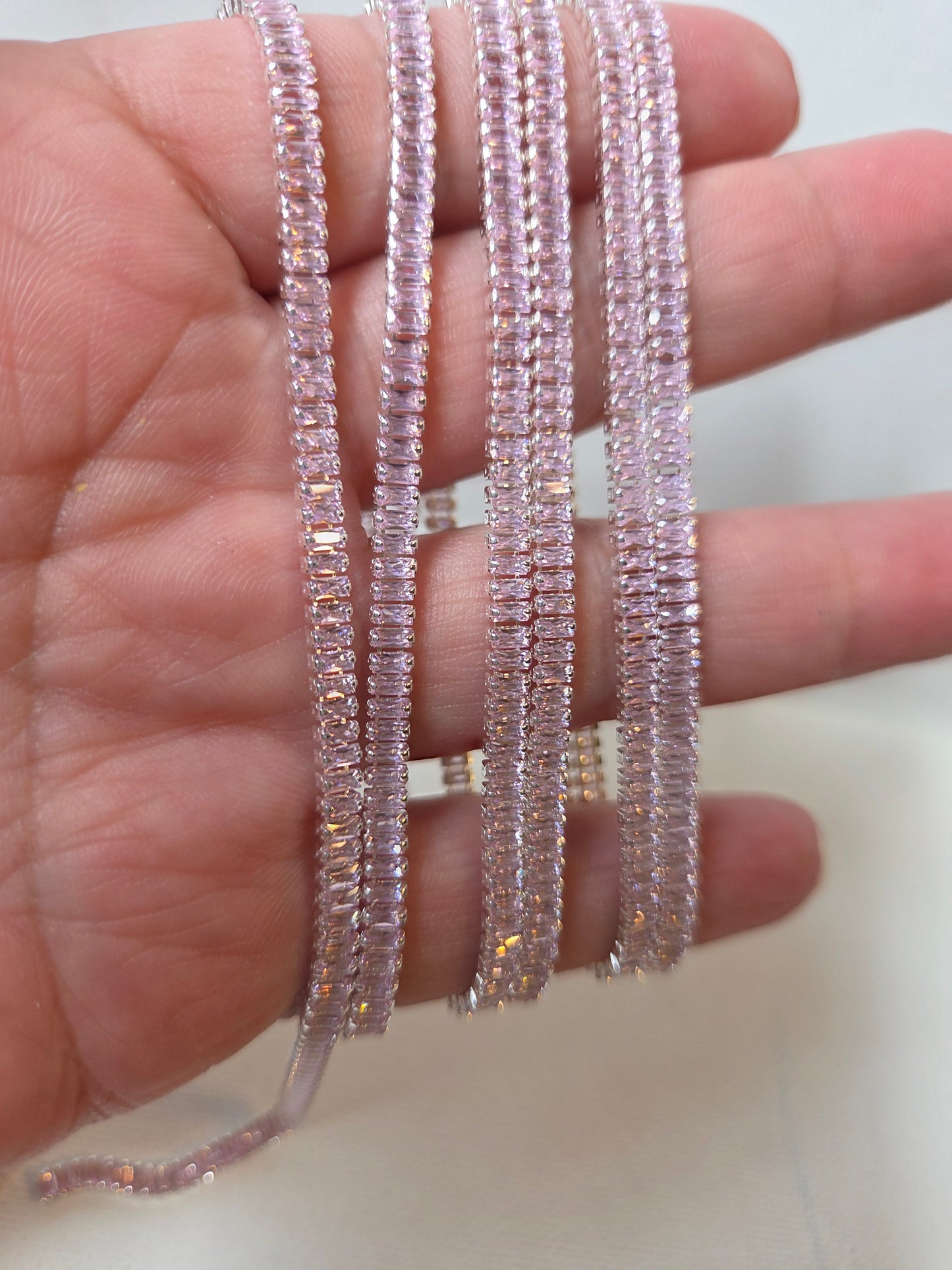 Pink rectangular Cup Chain