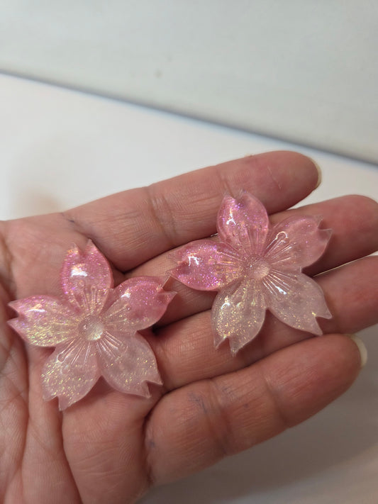 Pink Sakura flower Cabochons