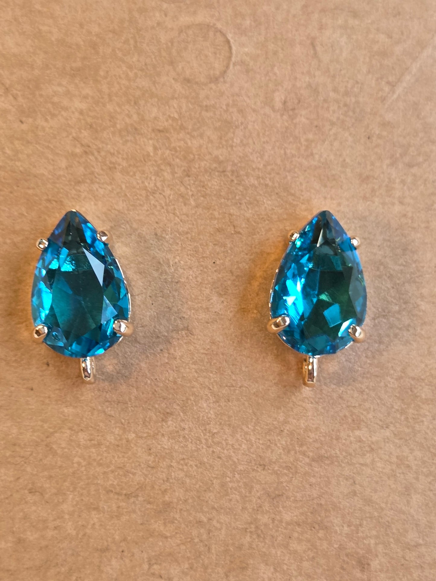 Teardrop Rhinestone Posts with hole