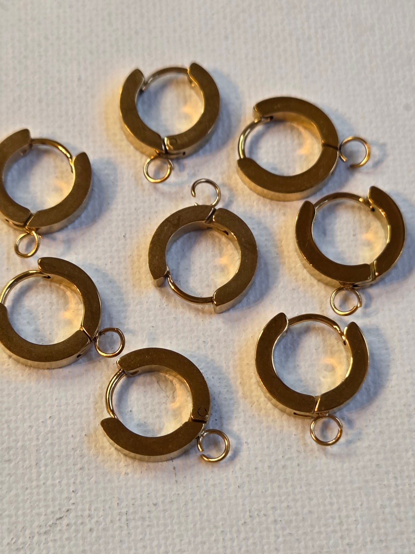 Stainless Steel Gold Huggie Hoops with hoop