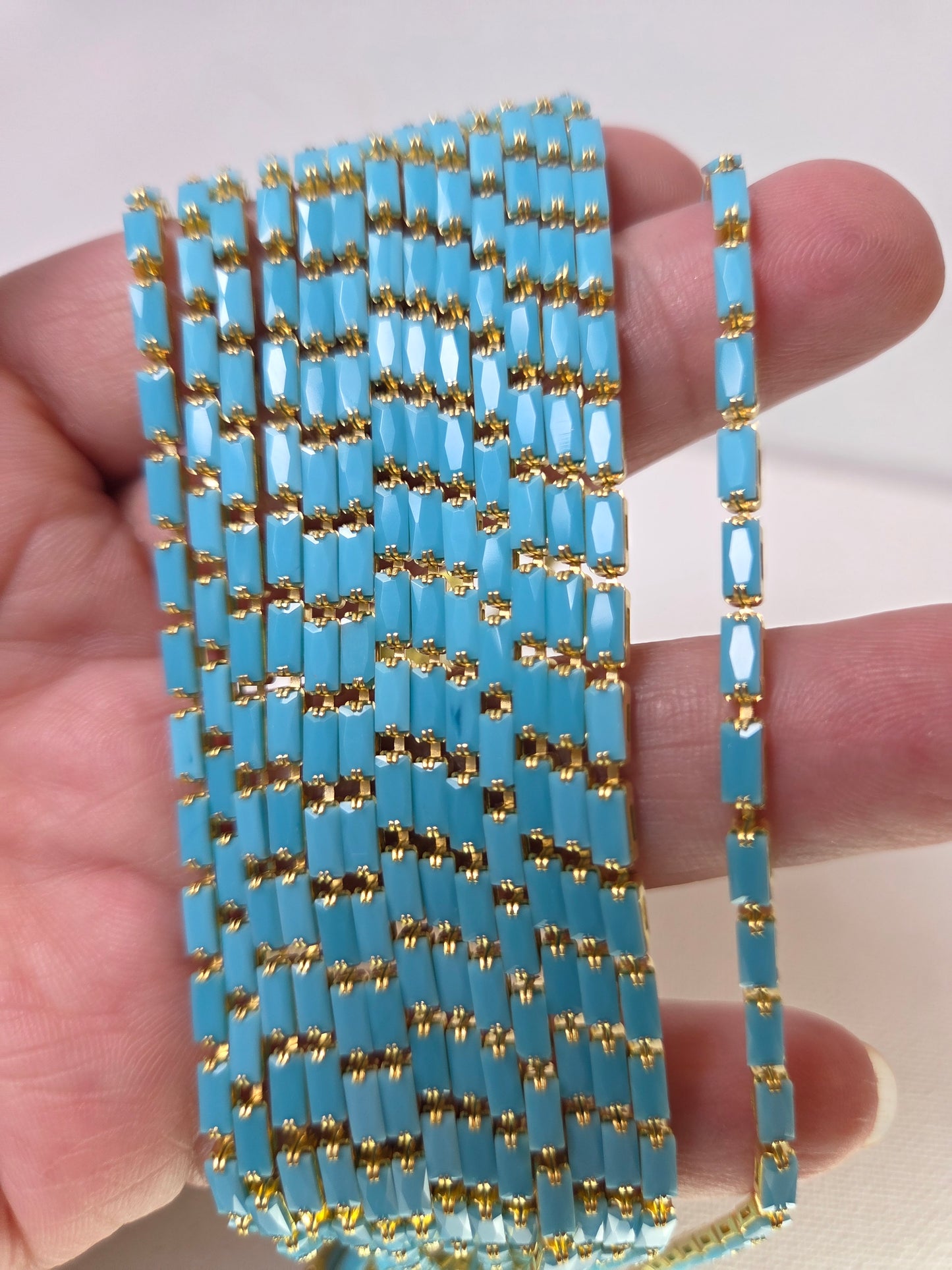 Turquoise rectangular Cup Chain