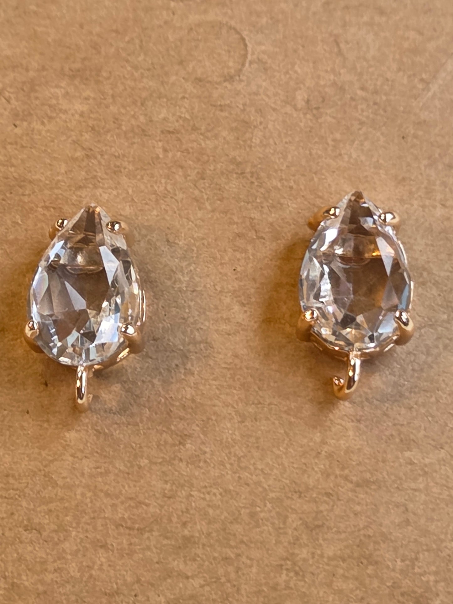 Teardrop Rhinestone Posts with hole