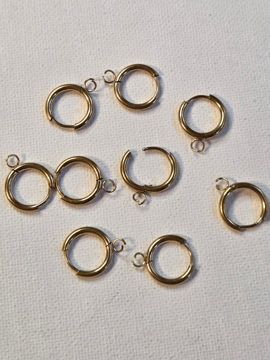 Gold Huggie Hoops with hoop